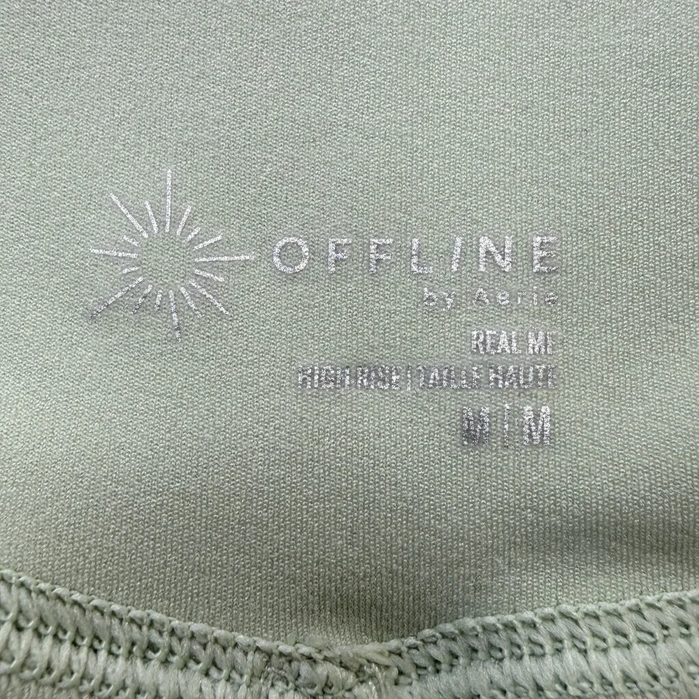 Offline by Aerie Real Me Crossover Shorts Mint Green Ribbed Athletic M